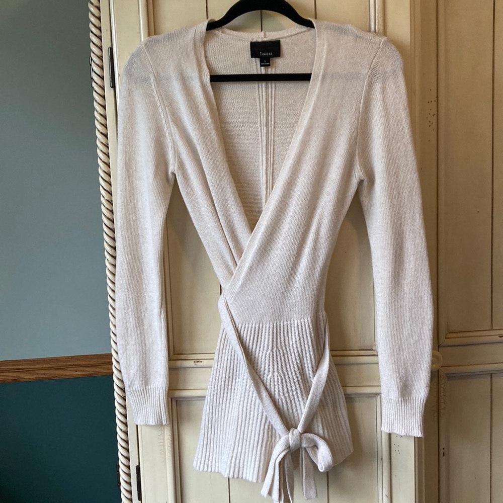 Lumiere Cream Wrap Sweater Size S